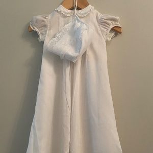 Feltman Brothers christening gown with hat and slip, boxed